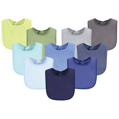 Picture of Hudson Baby Unisex Baby Drooler Bib with Waterproof Lining, Blue Lime, One Size