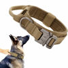 Picture of Tactical Dog Collar Military Dog Collar Adjustable Nylon Dog Collar Heavy Duty Metal Buckle with Handle for Dog Training (Brown,L)