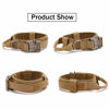 Picture of Tactical Dog Collar Military Dog Collar Adjustable Nylon Dog Collar Heavy Duty Metal Buckle with Handle for Dog Training (Brown,L)