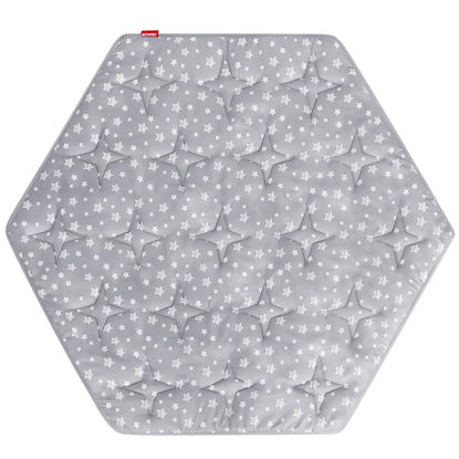 Picture of Hexagon Playpen Mat Compatible with Bend River Baby Playpen, Hexagon Playpen Mat, Non Slip and Cushion Play Mat Grey with Star Print