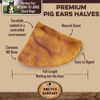 Picture of 100% Natural Half Pig Ear Dog Treat, 15 pack, Our Healthy Dog Pig Ears Halves Are Easy To Digest, Chemical & Hormone Free Thick Cut Pig Ears For Dogs Aggressive Chewers, Great For Small Or Large Dogs