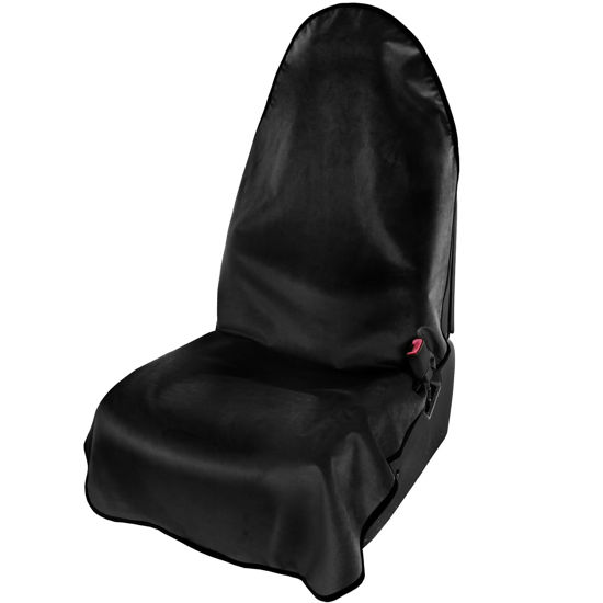 Picture of Leader Accessories Velvet Waterproof Car Seat Cover Black Anti-Slip for Gym Workout, Running, Swimming, Beach and Hiking, Universal Bucket Seat Protector for Cars, SUVs and Trucks
