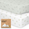 Picture of Pack and Play Sheets Fitted, 2-Pack Mini Crib Sheets - Pack N Play Sheets, Organic Fitted Crib Sheet for Pack and Play Mattress, Playard Baby Crib Sheets, Crib Sheets Neutral for Boys, Girls (Elly)