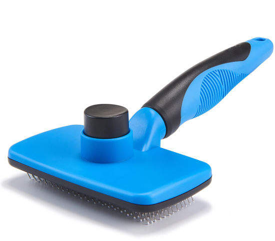 Picture of OEFEO Self Cleaning Dog Brush, Slicker Brush for Long and Short Haired Dogs, Skin Friendly Grooming Dog& Cat Brush for Shedding, Deshedding Dog Brush for Grooming, Blue