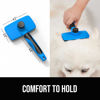 Picture of OEFEO Self Cleaning Dog Brush, Slicker Brush for Long and Short Haired Dogs, Skin Friendly Grooming Dog& Cat Brush for Shedding, Deshedding Dog Brush for Grooming, Blue