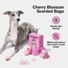 Picture of VETRESKA Dog Poop Bag Dispenser with Cherry Blossom Scented Poop Bags, Leak Proof and Extra Thick Pet Waste Bags, 1 Poop Bag Holder and 105 Bags for Dog Walking and Cats Litter, Pink