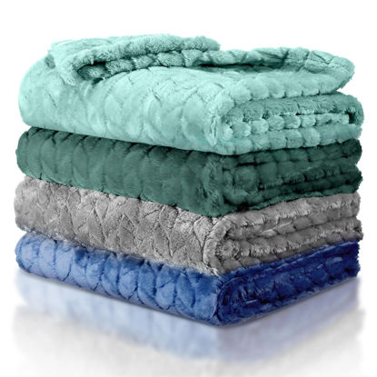 Picture of Frienda 4 Pcs Baby Fuzzy Blanket Fluffy Baby Blanket for Boys Girls Soft Warm Baby Receiving Blankets Nursery Bed Blanket Toddler Infant Newborn Receiving Blanket, 32 x 24 Inch (Classic Color)