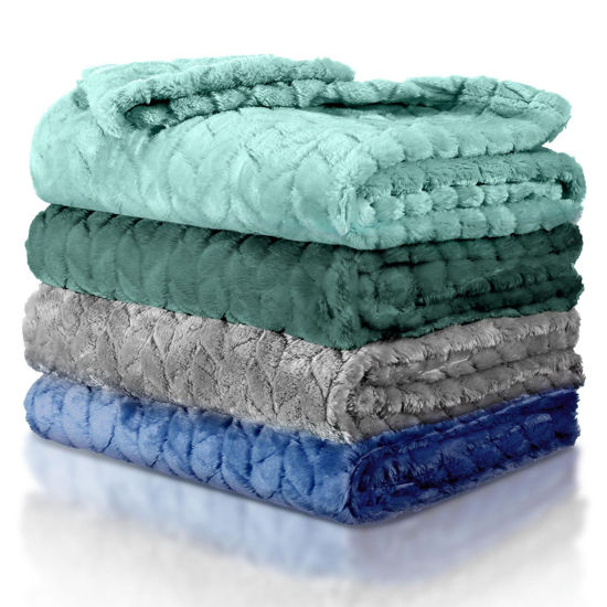 Picture of Frienda 4 Pcs Baby Fuzzy Blanket Fluffy Baby Blanket for Boys Girls Soft Warm Baby Receiving Blankets Nursery Bed Blanket Toddler Infant Newborn Receiving Blanket, 32 x 24 Inch (Classic Color)