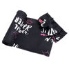 Picture of Galabloomer Newborn Receiving Blanket Headband Set Flower Print Baby Swaddle Blankets (Black Sister)
