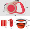 Picture of LIEVUIKEN Retractable Dog Leash Automatic Telescopic Tractor Dog Tape, Pet Tape 10/16 FT Durable and Convenient, with Folding Bowl, Dispenser, Rubbish Bags, Suitable for Small and Medium Dogs