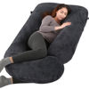 Picture of BATTOP Pregnancy Pillows for Sleeping, Full Body Maternity Pillow for Side Sleeping, Support for Back, Legs, Belly, HIPS, 57 Inch Pregnancy Pillow with Removable Cover, Black