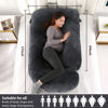 Picture of BATTOP Pregnancy Pillows for Sleeping, Full Body Maternity Pillow for Side Sleeping, Support for Back, Legs, Belly, HIPS, 57 Inch Pregnancy Pillow with Removable Cover, Black