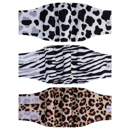 Picture of CuteBone Dog Diapers Male Washable Belly Band for Male Dogs Wraps 3pcs a Pack DM39L