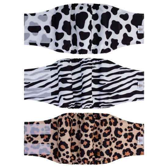 Picture of CuteBone Dog Diapers Male Washable Belly Band for Male Dogs Wraps 3pcs a Pack DM39L