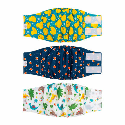 Picture of CuteBone Belly Wrap Male Dog Washable Puppy Diapers Reusable Doggie Diapers Large 3pcs a Pack DM02L