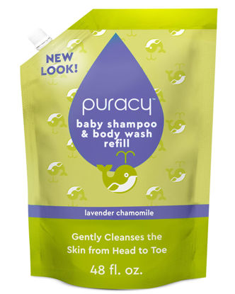Picture of Puracy Shampoo & Body Wash for Children - Perfect Skin, Pure Ingredients - with 12 Fruit & Vegetable Extracts for Silky Smooth Skin, Gentle Lavender Chamomile, 98.8% from Mother Nature 48 fl oz