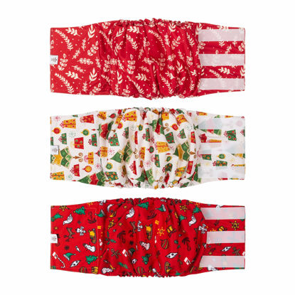 Picture of CuteBone Christmas Reusable Male Dog Wraps XL DM17XL