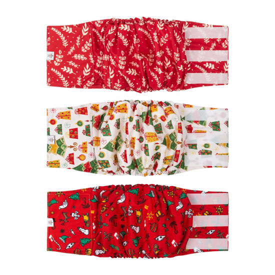 Picture of CuteBone Christmas Reusable Male Dog Wraps XL DM17XL