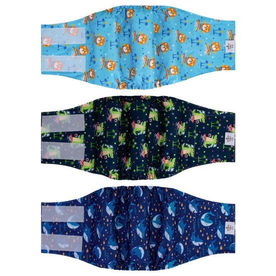 Picture of CuteBone Dog Diapers Male Washable Belly Band for Male Dogs Wraps 3pcs a Pack DM38L