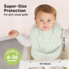 Picture of 3-Pack Waterproof Baby Bibs for Eating - Lightweight Baby Bib with Food Catcher, Mess Proof Toddler Bibs, Waterproof Bibs for Baby Boys, Baby Girls, Feeding Bibs, Drool Bibs, Baby Food Bibs (Bloom)