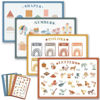 Picture of Babebay Disposable Placemats for Baby, 60 Pack Sticky Toddler Placemat for Restaurants, Dining Table, Party, Travel, 12" x 18" with 4 Designs