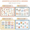 Picture of Babebay Disposable Placemats for Baby, 60 Pack Sticky Toddler Placemat for Restaurants, Dining Table, Party, Travel, 12" x 18" with 4 Designs