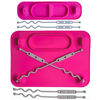 Picture of BUSY BABY Silicone Placemat Bundle - 1-Original Placement & 1-Mini Mat with 6 Multipurpose Straps Included, Dishwasher Safe, Travel-Friendly, BPA Free, As Seen on Shark Tank (Pink)