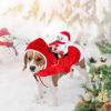Picture of BWOGUE Santa Dog Costume Christmas Pet Clothes Santa Claus Riding Pet Cosplay Costumes Party Dressing up Dogs Cats Outfit for Small Medium Large Dogs Cats