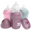 Picture of Herobility Double Anti-Colic Baby Bottles - 5 fl oz/140ml - 4-Pack - BPA-Free - Multicolor - White, Gray, Pink, Hawthorn Rose