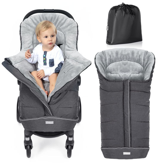 Picture of Orzbow Warm Bunting Bag Universal,Stroller Sleeping Bag Cold Weather,Waterproof Toddler Footmuff (Dark Grey, Large)