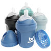 Picture of Herobility Double Anti-Colic Baby Bottles - 5 fl oz/140ml - 4-Pack - Multicolor - Denim, Black, Dusky Green, Gray