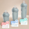Picture of Herobility Double Anti-Colic Baby Bottles - 5 fl oz/140ml - 4-Pack - Multicolor - Denim, Black, Dusky Green, Gray