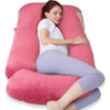 Picture of AMCATON 60 Inch Pregnancy Pillow for Sleeping, Extra Large U Shaped Body Pillow, Maternity Pillow for Pregnant Women (RED)