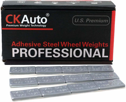 Picture of CKAuto 1/2oz, 0.5oz, Ultra Slim Low Profile, Grey Adhesive Stick On Wheel Weights, 60 oz/ 3.75 lb/Box, OE Quality, (120pcs)