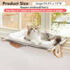 Picture of AMOSIJOY Cat Sill Window Perch Sturdy Hammock Seat with Cushion Bed Cover, Wood & Metal Frame for Large Cats, Easy to Adjust Windowsill, Bedside, Drawer and Cabinet(Cushion Bed)