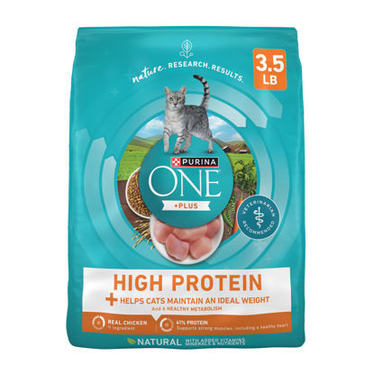 Picture of Purina ONE High Protein, Healthy Weight Plus Ideal Weight With Chicken Dry Cat Food Weight Control Formula - 3.5 lb. Bag
