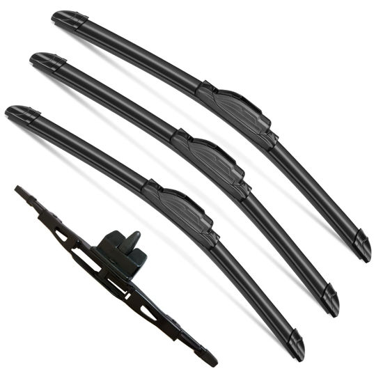 Picture of 4 Wipers Set for Toyota FJ Cruiser 2007-2014, Windshield Wiper Blades Original Equipment Replacement Front and Rear- 16"/14"/14"10F (Pack of 4) J- HOOK