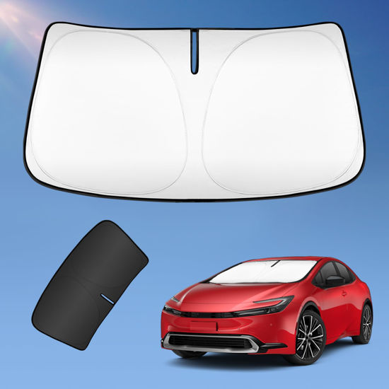 Picture of Sun Shade Sunshade for Toyota Prius XW50 2016-2023 Windshield Cover, 2-Layers Sun Shield 240T Silver Coating Sun Visor Window Shade Car Accessories (NOT for Prius C or Prius V)