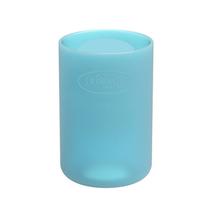 Picture of Dr. Brown's Natural Flow Options+ Glass Baby Bottle Sleeves,100% Silicone,4 oz,Narrow,Blue