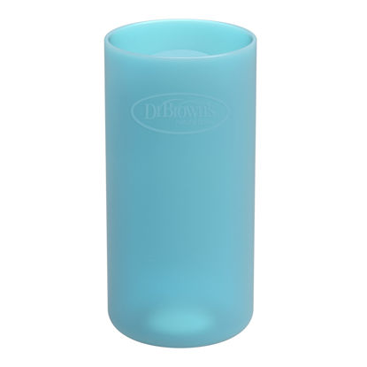 Picture of Dr. Brown's Natural Flow Options+ Glass Baby Bottle Sleeves,100% Silicone,8 oz,Narrow,Blue