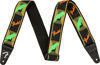 Picture of Fender Neon Monogrammed 2-Inch Guitar Strap - Green and Orange Bundle with Strap Blocks and Picks
