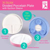 Picture of Elk and Friends Kids 6.7” Porcelain White Plates with Silicone Suction Sleeves Sleeves | Divided Plates | Suitable for Babie/Kids/Toddlers | Microwave & Dishwasher Safe | Non Slip | Snack Dishes