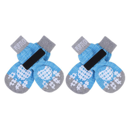 Picture of PUPTECK Anti-Slip Dog Socks with Double Sides Grips for Small Medium Large Dogs Hardwood Floors Prevents Licking, Dog Shoes for Hot Pavement Traction Control Paw Protector for Senior Dogs