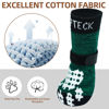 Picture of PUPTECK Anti-Slip Dog Socks with Double Sides Grips for Small Medium Large Dogs Hardwood Floors Prevents Licking, Dog Shoes for Hot Pavement Traction Control for Senior Dogs, Dark Green, M