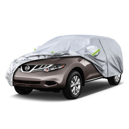 Picture of Koukou SUV Car Cover Custom Fit Nissan Murano from 2002 to 2024, Waterproof Car Cover All Weather for Automobiles Outdoor Indoor with Zipper Door, Sun Rain Dust Snow Protection.