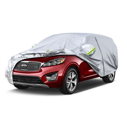 Picture of Koukou SUV Car Cover Custom Fit Kia Sorento from 2002 to 2024, Waterproof Car Cover All Weather for Automobiles Outdoor Indoor with Zipper Door, Sun Rain Dust Snow Protection.