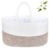 Picture of ABenkle Large Baby Diaper Caddy Baby Basket, Nursery Storage Bin and Car Organizer for Diapers and Baby Wipes, Changing Table Cotton Rope Diaper Storage Caddy Baby Gift Baskets