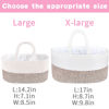 Picture of ABenkle Large Baby Diaper Caddy Baby Basket, Nursery Storage Bin and Car Organizer for Diapers and Baby Wipes, Changing Table Cotton Rope Diaper Storage Caddy Baby Gift Baskets