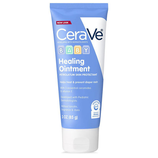 Picture of CeraVe Diaper Rash Cream, Baby Healing Ointment for Extra Dry, Cracked Skin, Diaper Cream with Ceramides & Vitamin E, Lanolin, Fragrance, Paraben, Dye, Phthalates & Sulfate Free, 3 Ounce