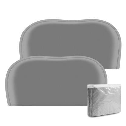 Picture of OutdoorLines Outdoor Waterproof RV Tire Covers Dual Axle Cover - 2 Packs RV Wheel Covers Fit 30"-33" Diameter Double Wheels, Anti-UV Gray Tire Covers for Trailers Camper Trucks Cars Jeeps Vans